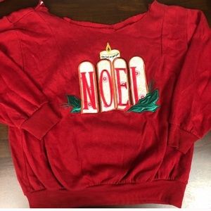 Vintage Ugly Christmas Off the Shoulder Sweater